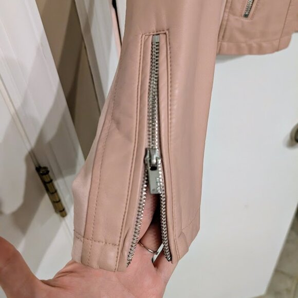 Express Pink Vegan Leather Moto Cafe Racer Quilted Jacket M NWOT - Picture 5 of 15